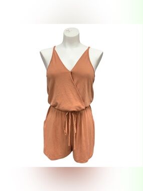 mittoshop NWT Terra Cotta Wrap-Front Sleeveless Romper Size S